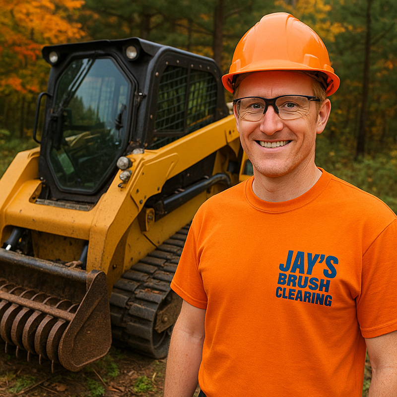 Jay in front of skid steer